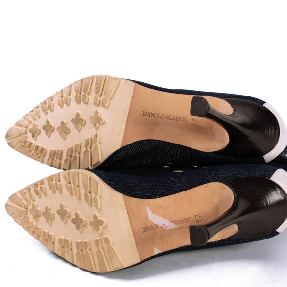 Manolo Blahnik “Sneaker Boot” Denim Lace-Up Ankle Boots - Size 37 - Picture 5 of 5